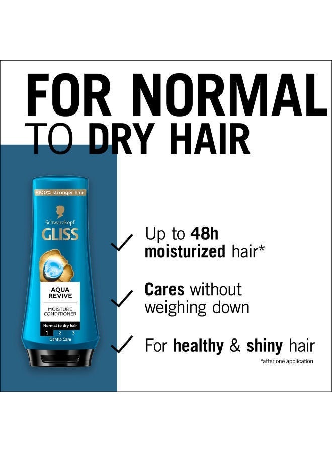 Schwarzkopf Gliss Conditioner Aqua Revive 360ml - Image 3
